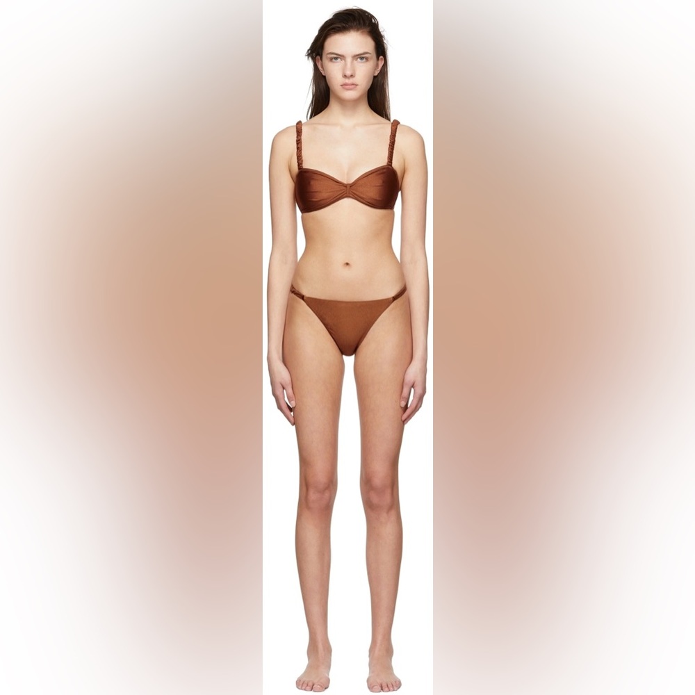 DIOTIMA • SSENSE Exclusive Metallic Bronze Pearl Nylon Ruche Bikini